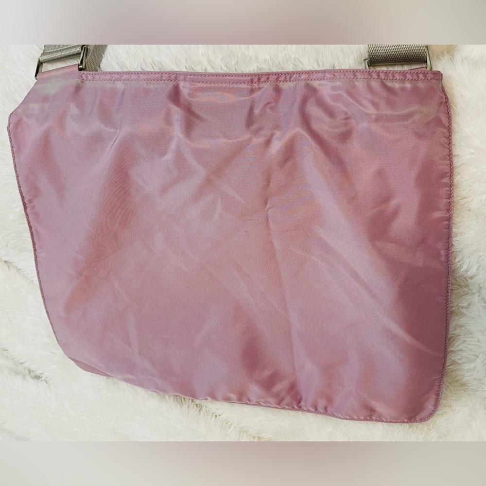 Prada Authentic Dusty Lilac Nylon Crossbody Bag with Adjustable Strap - Picture 8 of 15